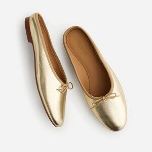 Madewell The April Ballet Flat Mule in Metallic Leather